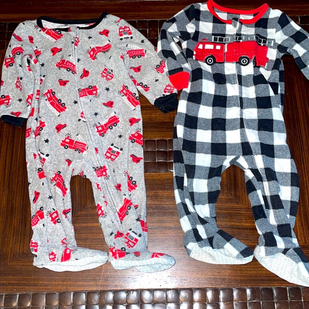 2 boys fire truck pajamas 12 M